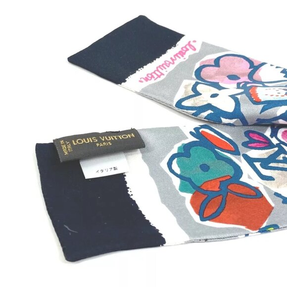 LOUIS VUITTON Monogram Bandeau LVpop Scarf silk gray - Picture 6 of 8